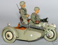 ELASTOLIN LINEOL 7.5 CM MOTORCYCLE WITH FIGURES